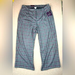 Ava & Viv Pants Women’s Plus Size 20 Plaid Gray and Red Straight Leg High Rise‎